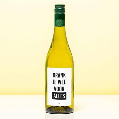 Wijnfles Drank je wel voor alles - Wit (Sauvignon Blanc) Wijnfles Drank je wel voor alles - Wit (Sauvignon Blanc)