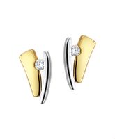 TFT Oorknoppen Zirkonia Bicolor Goud Glanzend 7 mm x 4 mm