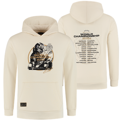 Wereldkampioen 2024 Hoodie - Off White - Max Verstappen - Wit - XXXXL
