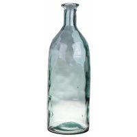 Bellatio Design Bloemenvaas - helder transparant gerecycled glas - D12 x H35 cm   - - thumbnail