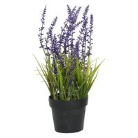 Lavendel kunstplant in pot - violet paars - D15 x H30 cm