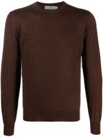 Canali sweat en maille nervurée à col rond - Marron