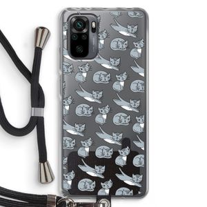 Poezen: Xiaomi Redmi Note 10 Pro Transparant Hoesje met koord