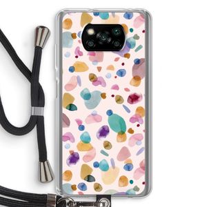 Terrazzo Memphis Pink: Xiaomi Poco X3 Pro Transparant Hoesje met koord