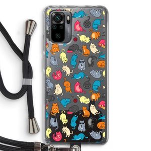 Kleurrijke katten: Xiaomi Redmi Note 10 Pro Transparant Hoesje met koord