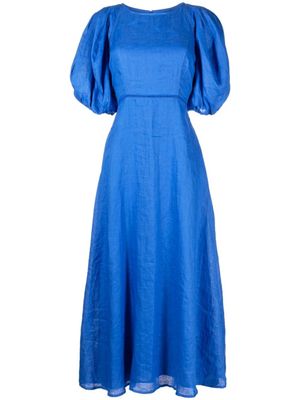 Faithfull the Brand robe en lin Valerina à coupe longue - Bleu