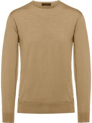 Prada pull en laine à col rond - Marron