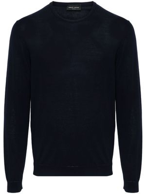 Roberto Collina pull en maille nervurée - Bleu