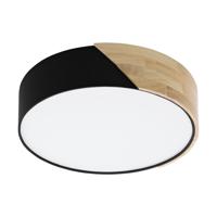 Eglo Moderne plafonniereGrimaldino zwart met hout rond - 99388