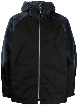 Toga veste à capuche bordée de fourrure artificielle - Noir