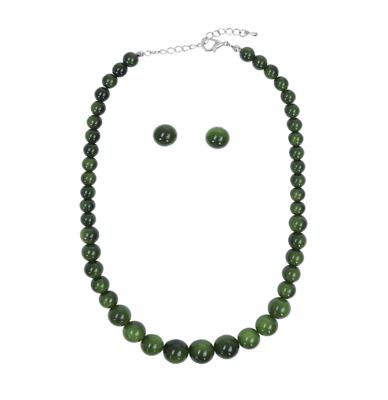 Collectif Natalie Kralen Ketting en Oorbellen Set Groen