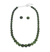 Collectif Natalie Kralen Ketting en Oorbellen Set Groen
