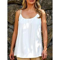 Dames Singlet Hemdje Modaal Casual Strand Vakantie Hawaii Casual Mouwloos Ronde hals Zwart Zomer Lente Lightinthebox