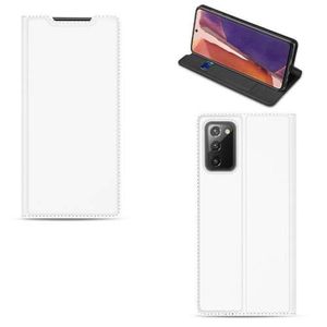 Bookcase Samsung Galaxy Note 20 Hoesje Wit met Pashouder