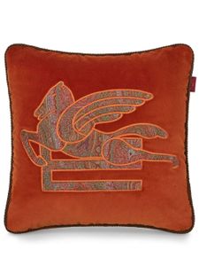 ETRO HOME coussin brodé à motif cachemire en jacquard - Orange