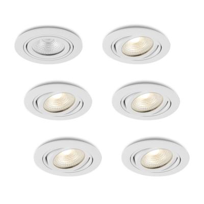 LED-inbouwspot set 6 stuks Mezzano wit 5W dimbaar