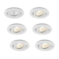 LED-inbouwspot set 6 stuks Mezzano wit 5W dimbaar