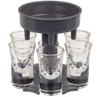 Shotglazen - 6x stuks - glas/kunststof - drank dispenser - shotjes - shotglaasjes Shotglazen - 6x stuks - glas/kunststof - drank dispenser - shotjes - shotglaasjes