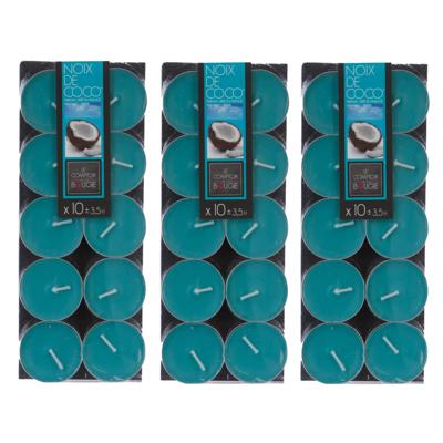 Atmosphera Geurtheelichtjes - 30x stuks - Coconut geur - was/paraffine - 3,5 uur