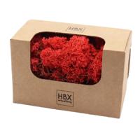 HBX Natural Living Decoratie mos - rood - 100 gram - rendiermos - hobby