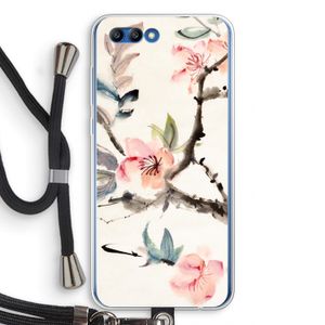 Japanse bloemen: Honor 10 Transparant Hoesje met koord