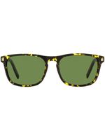 Zegna lunettes de soleil rectangulaires à effet écailles de tortue - Marron - thumbnail