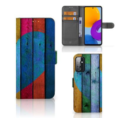 Samsung Galaxy M52 | Book Style Case | Wood Heart - Cadeau voor je Vriend