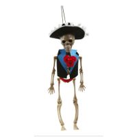 Horror/halloween decoratie skelet/geraamte pop - Day of the Dead man - hangend - 40 cm - thumbnail