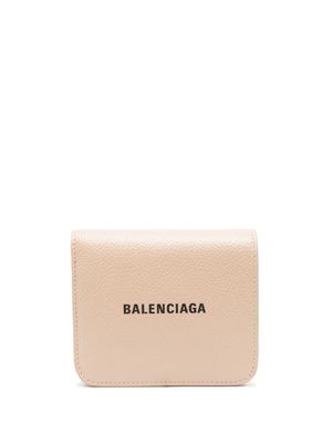 Balenciaga portefeuille à logo imprimé - Tons neutres Balenciaga portefeuille à logo imprimé - Tons neutres