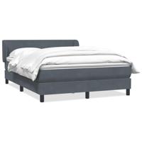 Boxspring met matras fluweel donkergrijs 140x210 cm