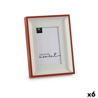 Fotolijsten Gift Decor Wit Rood Kristal Plastic (6 Stuks)