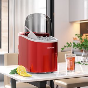 IJsblokjesmachine 2,2 L Draagbare Ijsblokjes Maker met Kogelvormige Ijsblokjes 24,5 x 35,5 x 32 cm Rood