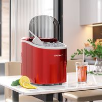 IJsblokjesmachine 2,2 L Draagbare Ijsblokjes Maker met Kogelvormige Ijsblokjes 24,5 x 35,5 x 32 cm Rood