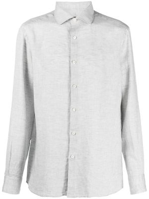 Zegna chemise en lin à manches longues - Gris