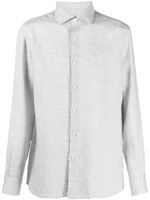 Zegna chemise en lin à manches longues - Gris