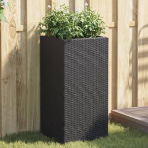 Plantenbak 40x40x80 cm poly rattan zwart