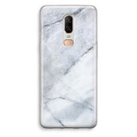 Witte marmer: OnePlus 6 Transparant Hoesje