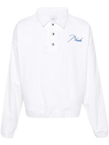 RHUDE polo à logo brodé - Blanc