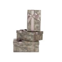 Set decoratieve dozen Pincello Antraciet Karton Strepen Lasso 3 Onderdelen