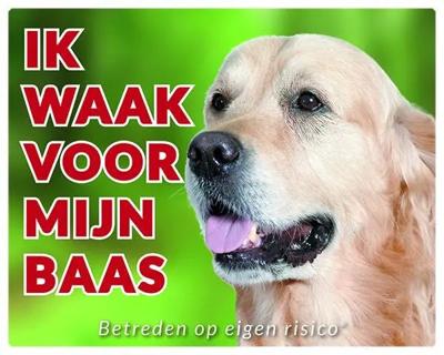 Golden Retriever Waakbord - Ik waak voor mijn baas
