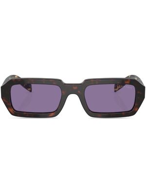 Prada Eyewear lunettes de soleil à effet écaille de tortue - Vert