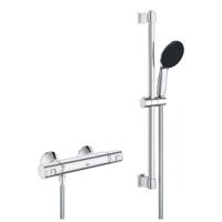 GROHE Precision Start QuickFix Doucheset - douchekraan thermostatisch - met koppelingen - met glijstangset - 60cm - met handdouche - 1 straalsoort - chroom 34597001