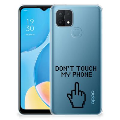OPPO A15 Silicone-hoesje Finger Don't Touch My Phone OPPO A15 Silicone-hoesje Finger Don't Touch My Phone