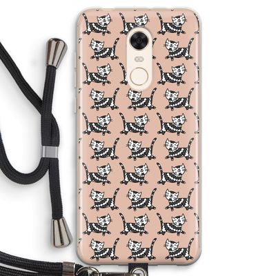 Zwarte poes: Xiaomi Redmi 5 Transparant Hoesje met koord