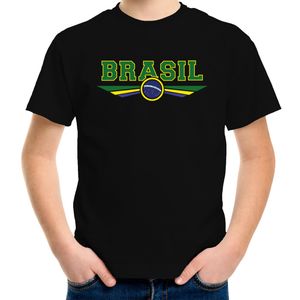 Brazilie / Brasil landen t-shirt zwart kids XL (158-164)  -