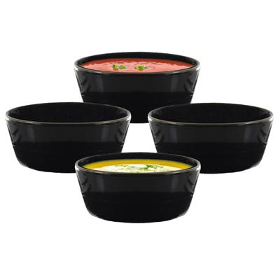 Soepkommen Kitchen Classics - zwart - 8x stuks - 14 x 7 cm - keramiek - soepkommetjes