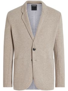 Zegna blazer à simple boutonnage - Tons neutres