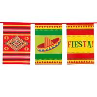 Mexicaanse vlaggenlijn - 10 meter - kunststof - vlaggentjes - thema mexico