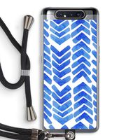 Blauwe pijlen: Samsung Galaxy A80 Transparant Hoesje met koord