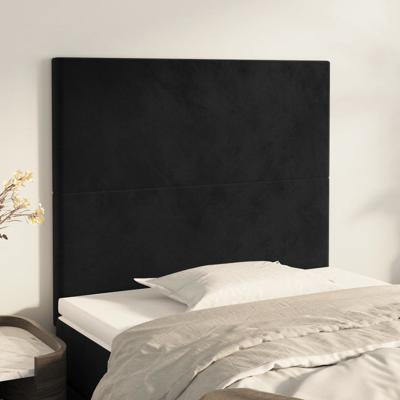 Hoofdborden 2 st 80x5x78/88 cm fluweel zwart